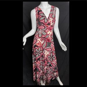 East Maxi Dress Paisley Floral Print Tribal Black